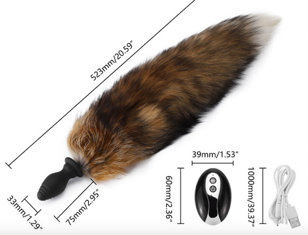 Đuôi Cáo SiliCon Cosplay Có Rung Điều Khiển Từ Xa Đuôi Chồn Cắm Hậu Môn