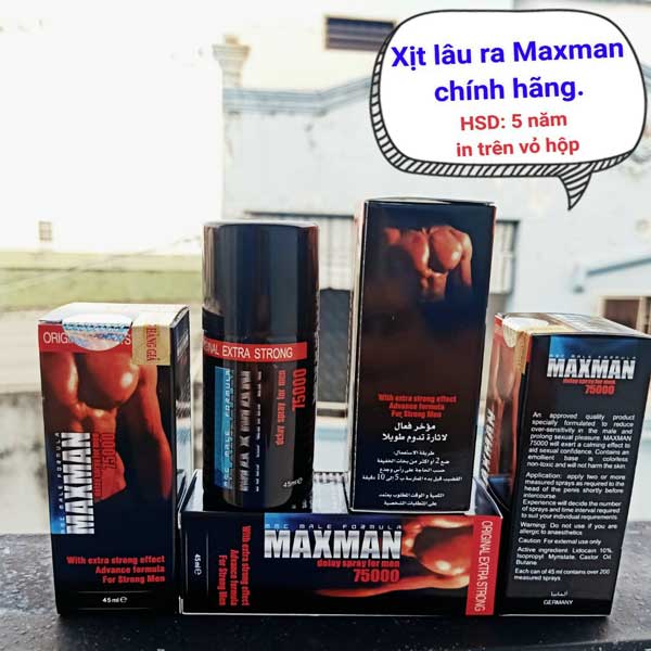 Chai Xịt Maxman Delay Spray tăng cường thời gian quan hệ